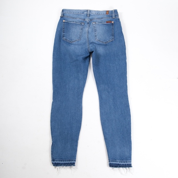 High Waist Skinny Ankle Side Slits Released Hem - Picture 4 of 8